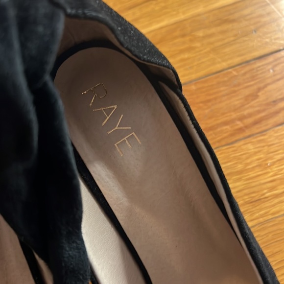 Raye Black Suede Ankle Tie Block Heel Size10 - Picture 2 of 8